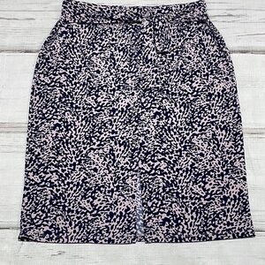 14th & Union Skirt Pink Blue Pencil Tie Split Front Size Medium